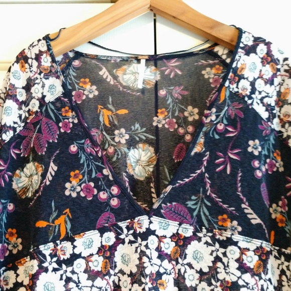 Free People Isabelle Tunic Top Floral Boho Small - Picture 4 of 8